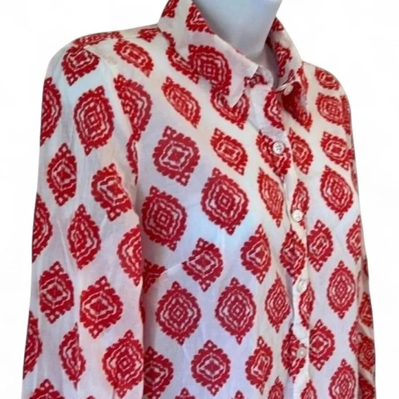 Preppy Crown & Ivy Casual Balletcore Button Down Top - Picture 6 of 8